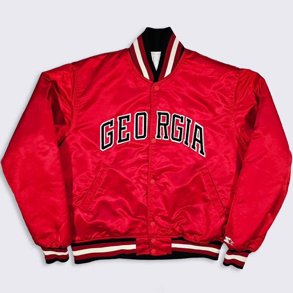 Georgia Bulldogs Vintage 80s Starter Satin Bomber Jacket